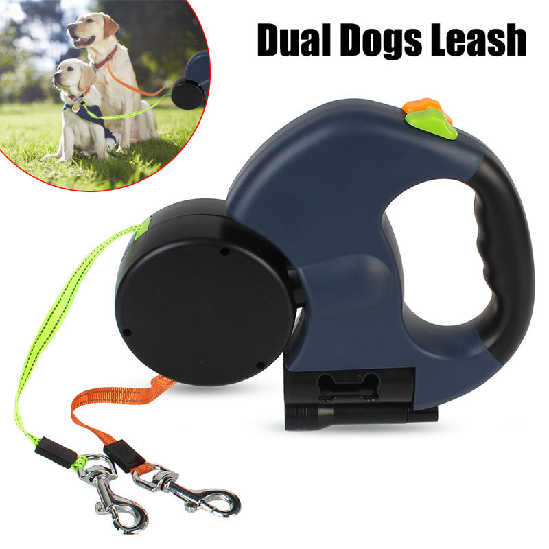 Retractable duel Dog Leash
