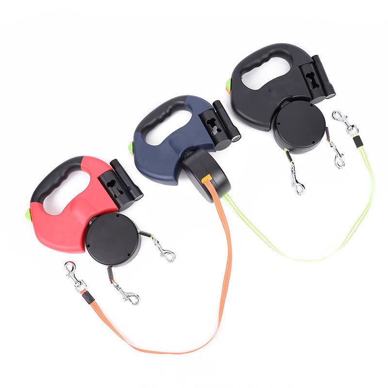 Retractable duel Dog Leash