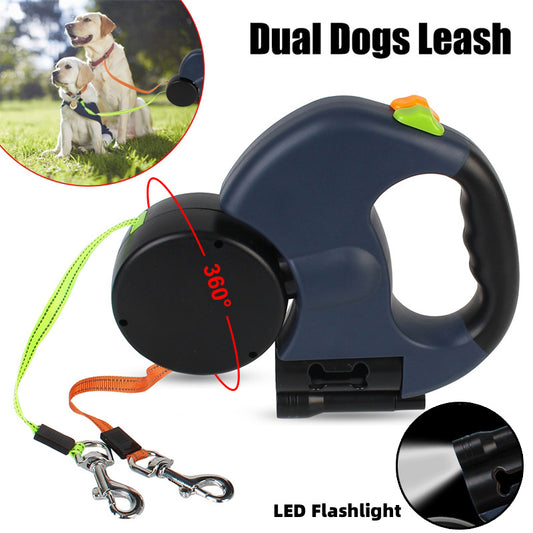 Retractable duel Dog Leash